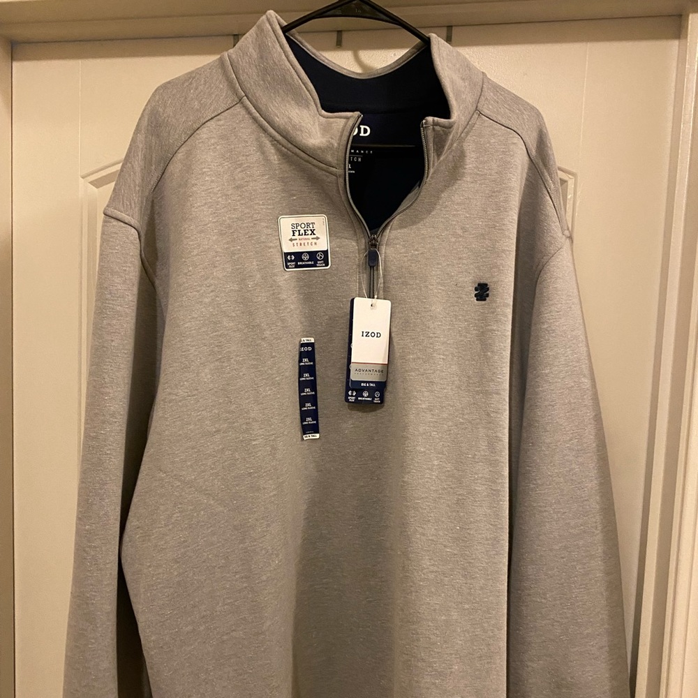 Izod 2X zip up grey sweater